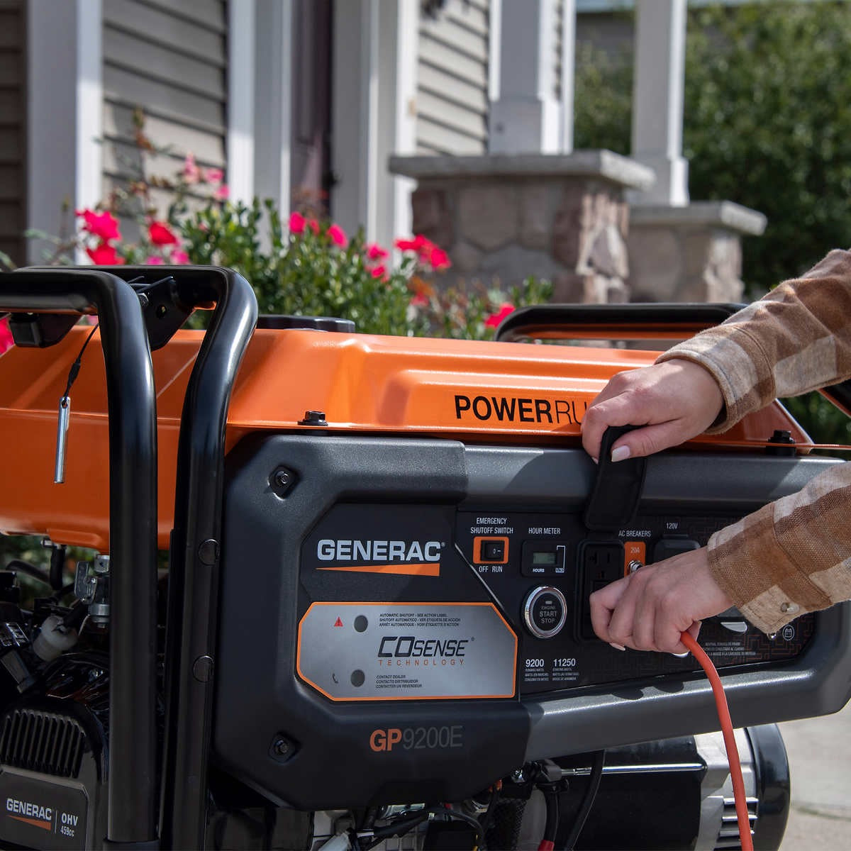 Generac GP9200E 9200W Running / 11250W Peak Gasoline Powered Generator with COsense Technology