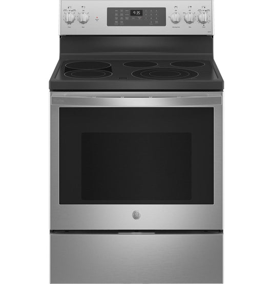 GE Profile™ 30" Smart Free-Standing Electric Convection Fingerprint Resistant Range with No Preheat Air Fry