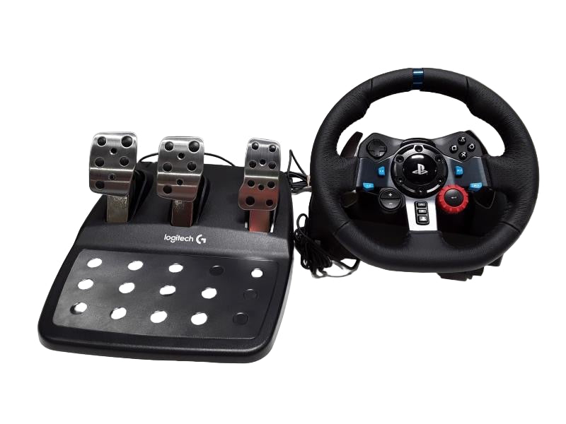 Logitech G29 Driving Force Racing Wheel and Floor Pedals, Real Force Feedback, Stainless Steel Paddle Shifters, Leather Steering Wheel Cover for PS5, PS4, PC, Mac - Black
