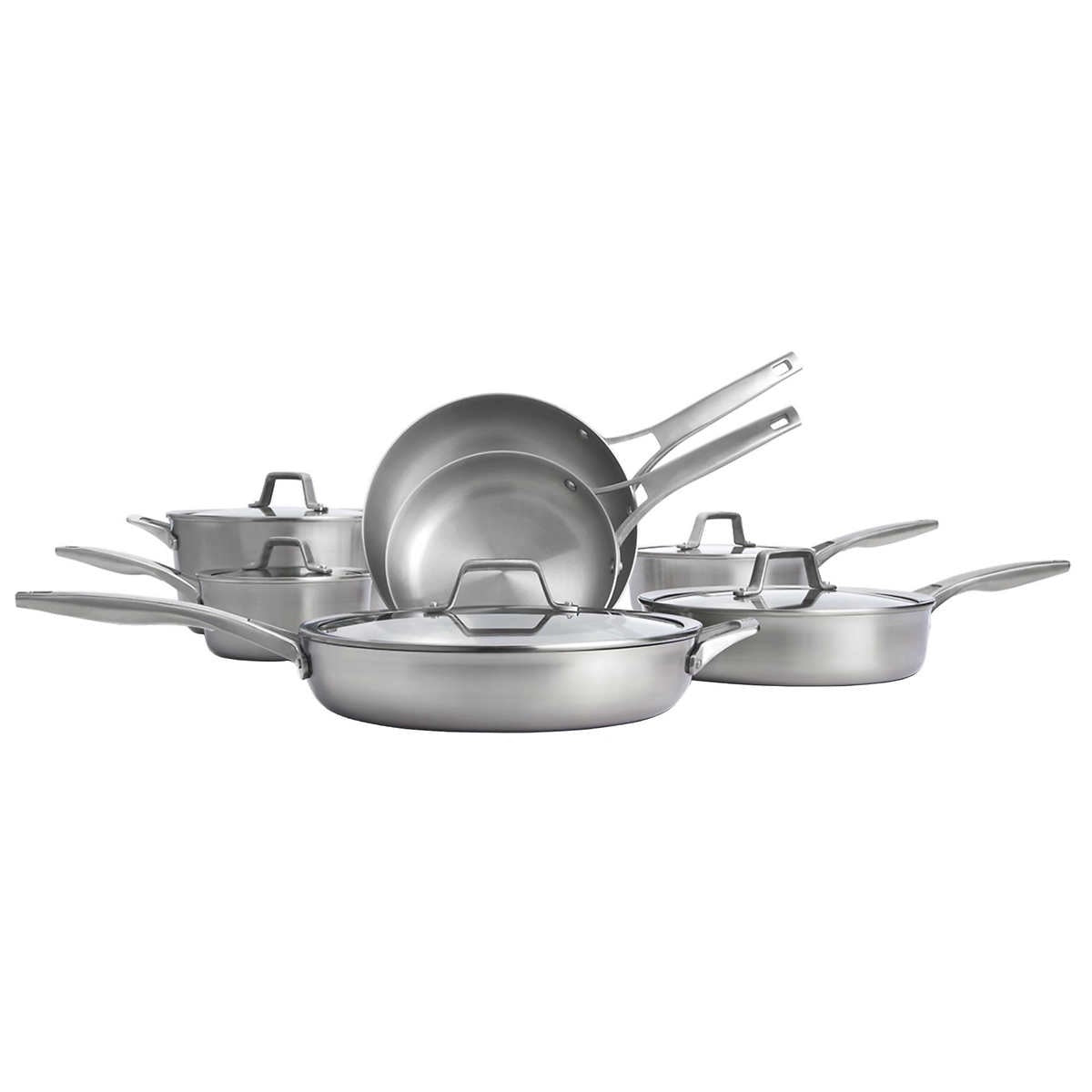 KitchenAid - 3-Ply Base Stainless Steel Cookware Set, 11-Piece