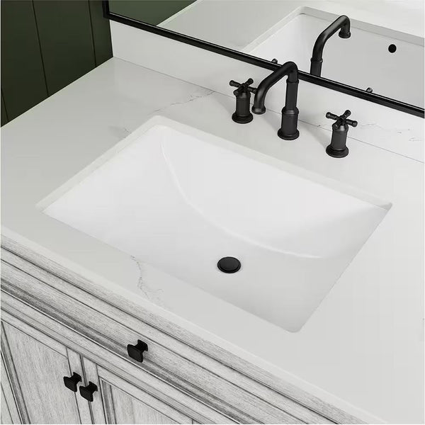 Glacier Bay 22 in. Undermount Rectangular Vitreous China Bathroom Sink ...