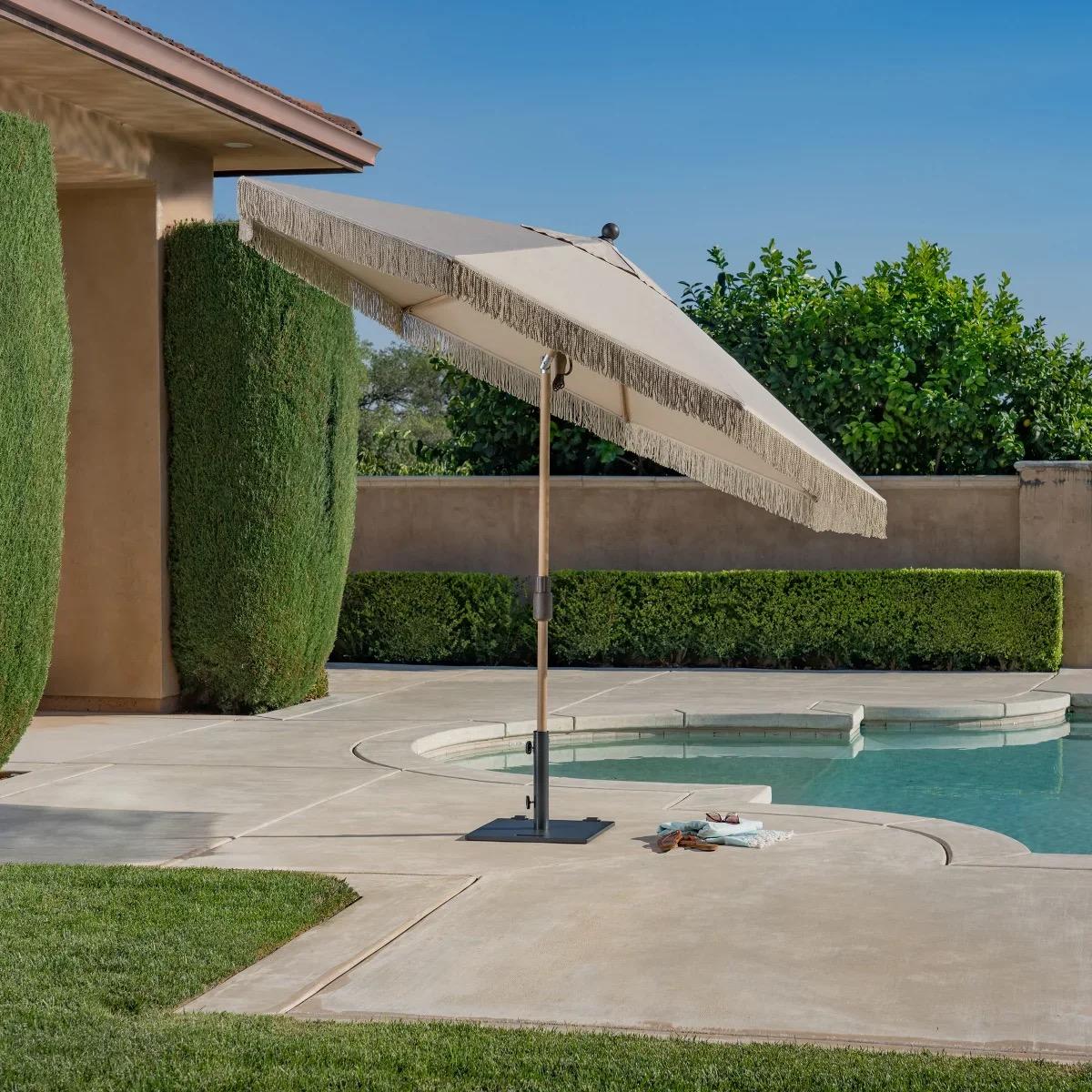 SunVilla 10 ft. Cabana Market Fringe Umbrella