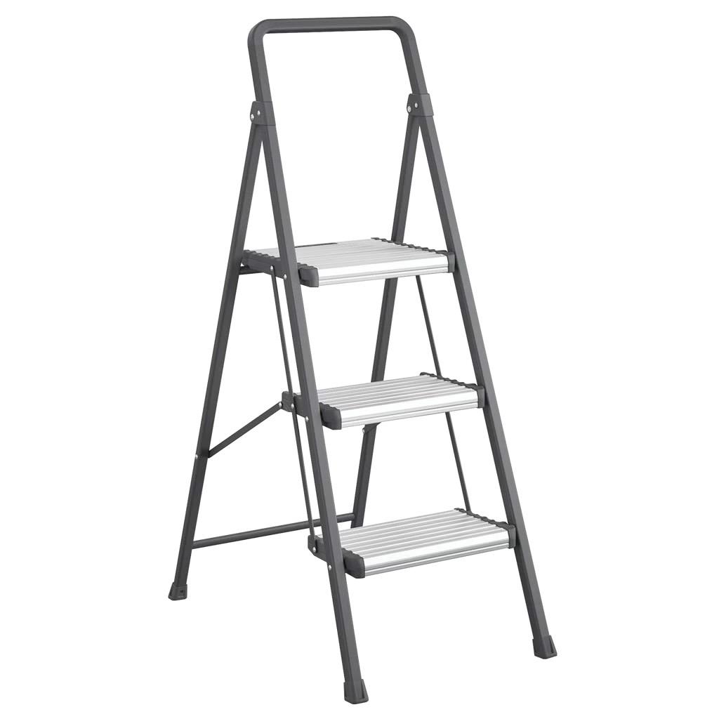 COSCO Modern 3 Step Stool, Gray