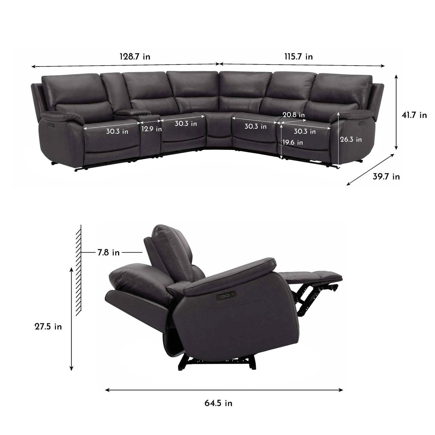 Gilman Creek Wylder Leather Power Reclining Sectional