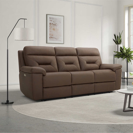 Lawton Fabric Power Reclining Sofa with Power Headrests