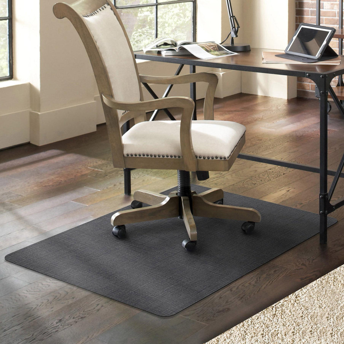 TrendSetter Designer Chair Mat 35" x 47" with Charcoal Pattern