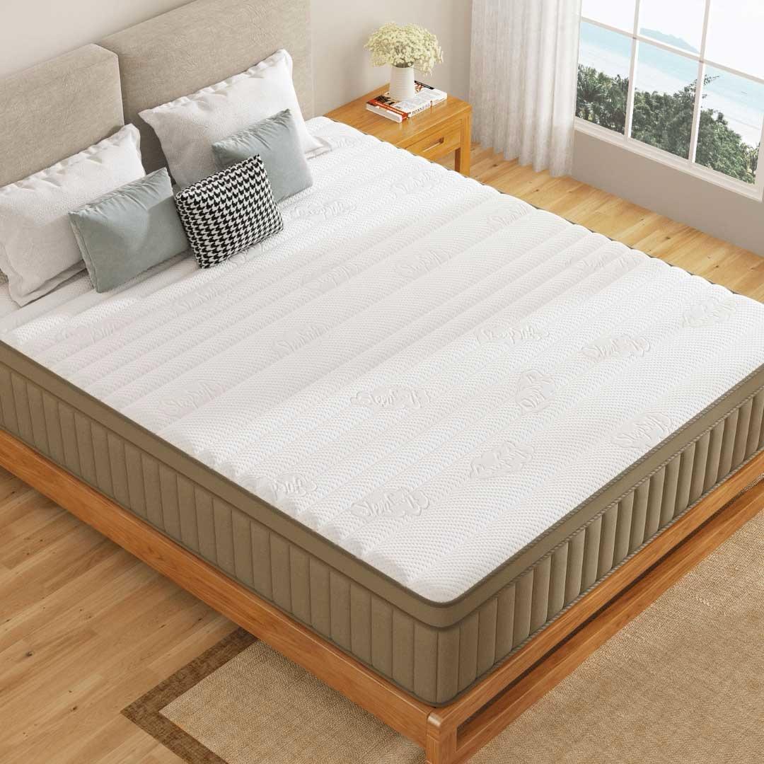 Earth Tone Khaki Natural Hybrid Mattress - Full