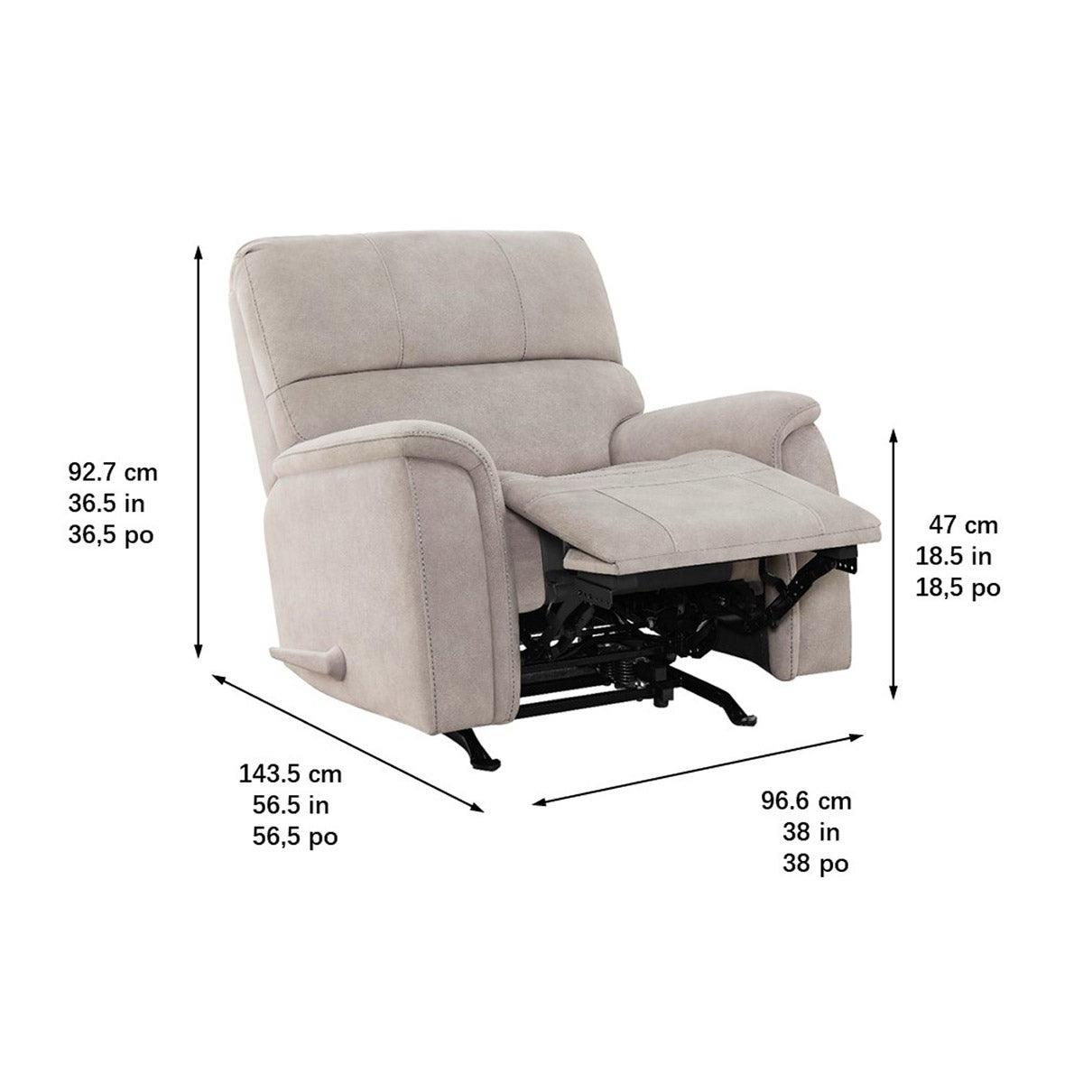 True Innovations Fabric Manual Rocker Recliner