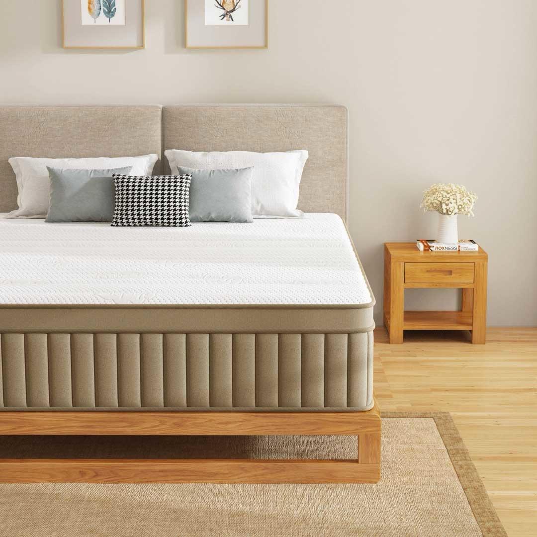 Earth Tone Khaki Natural Hybrid Mattress - Full