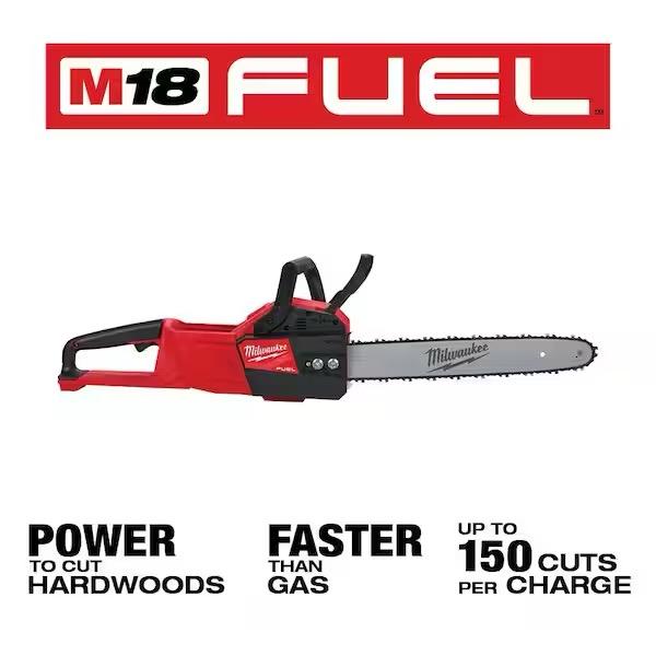 Milwaukee M18 FUEL 16 in. 18-Volt Lithium-Ion Brushless Battery Chainsaw (Tool-Only)