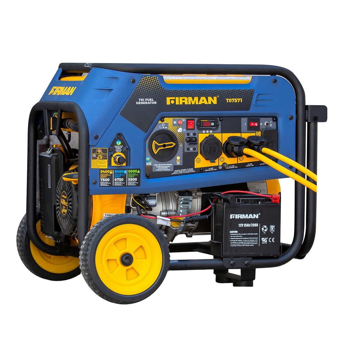 Firman 7500W Running / 9400W Peak Tri Fuel Generator