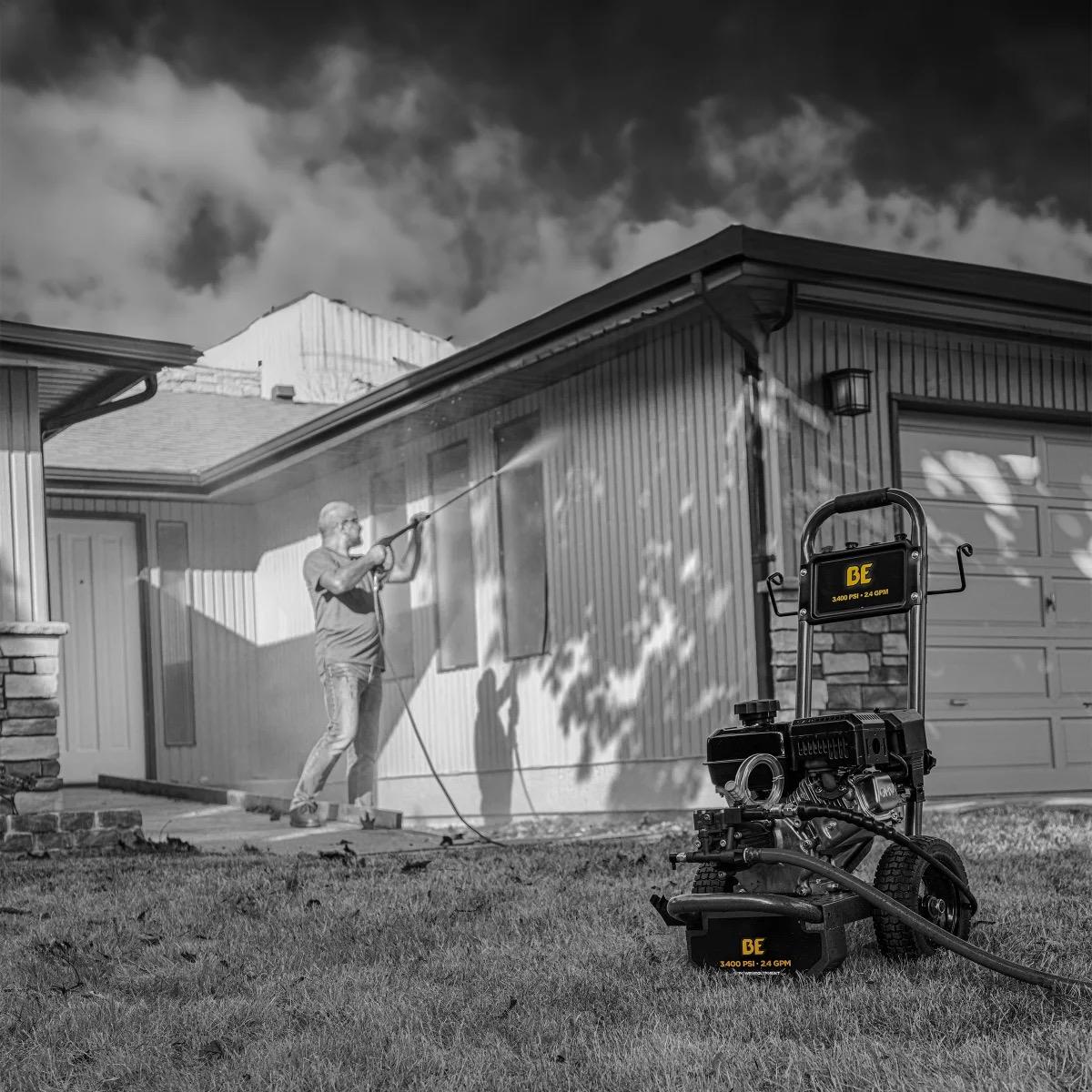 BE Power 3400 PSI 2.4 GPM Gas Pressure Washer