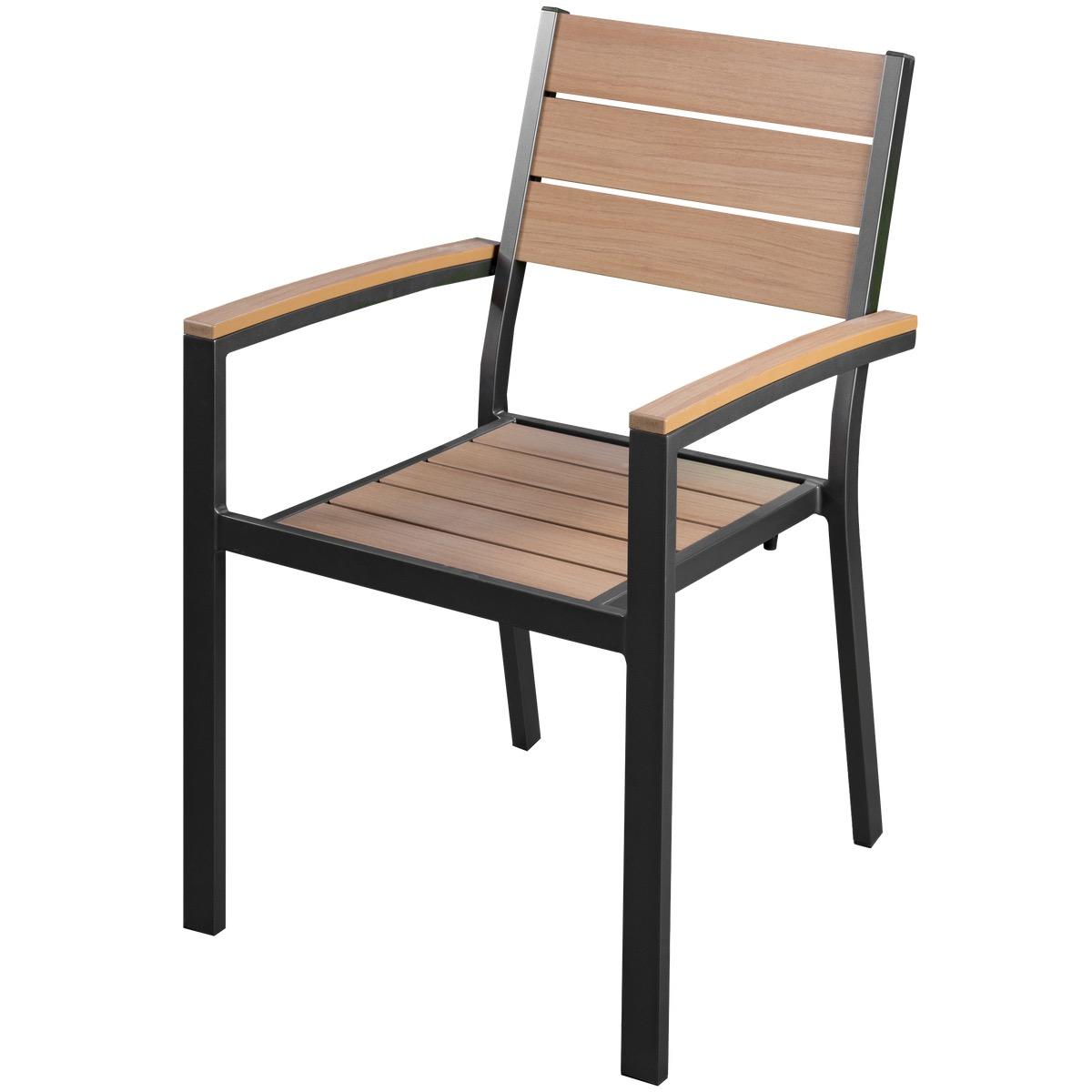 SunVilla Newport Stackable Patio Chair, Faux Wood