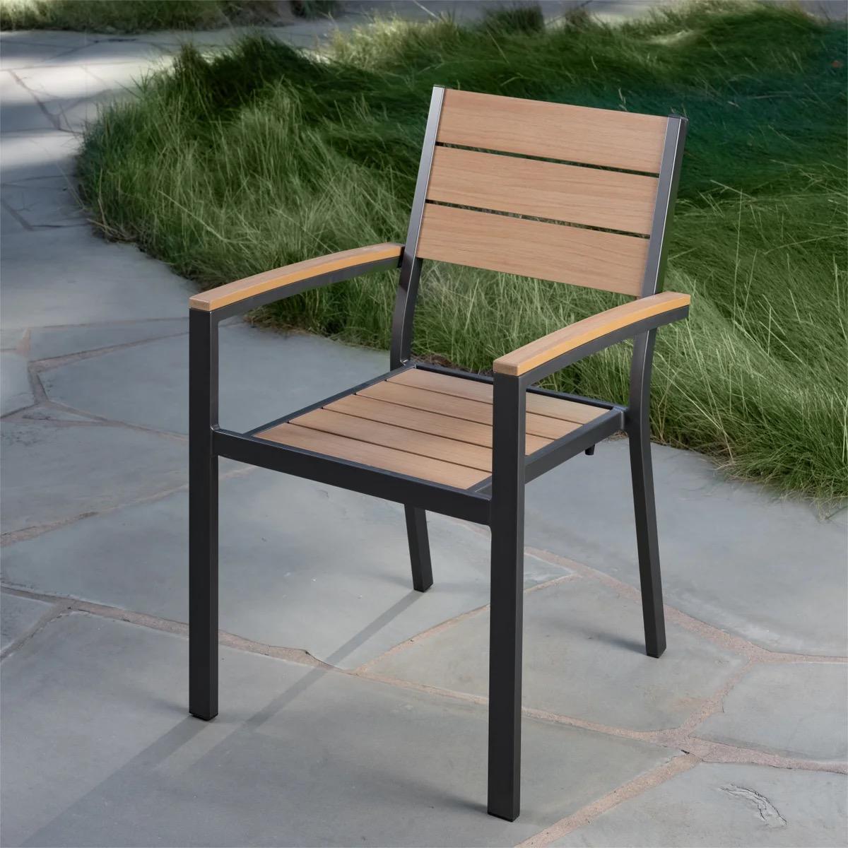 SunVilla Newport Stackable Patio Chair, Faux Wood