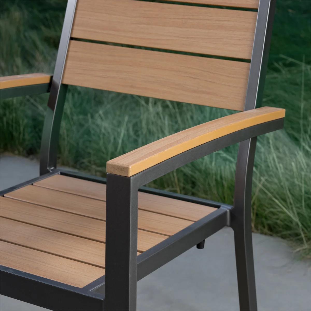 SunVilla Newport Stackable Patio Chair, Faux Wood