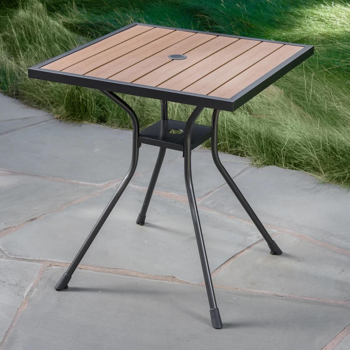 SunVilla Newport Commercial Bistro Table, 34"L x 34"W x 28.7"H, Faux Wood