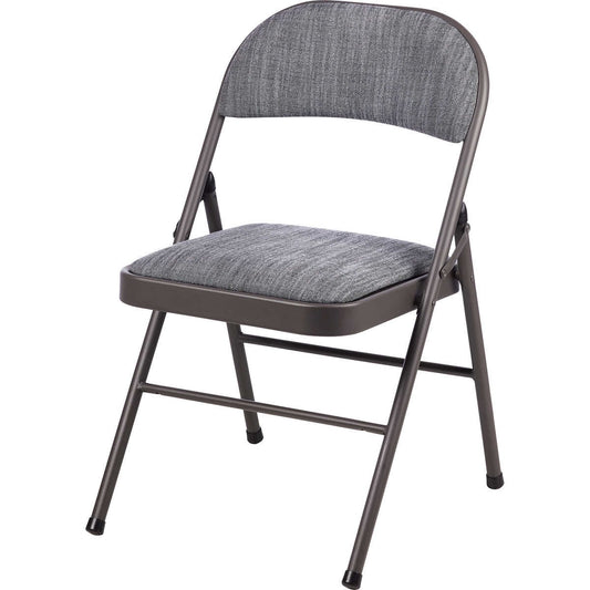 Maxchief Deluxe Upholstered Padded Folding Chair, Gray