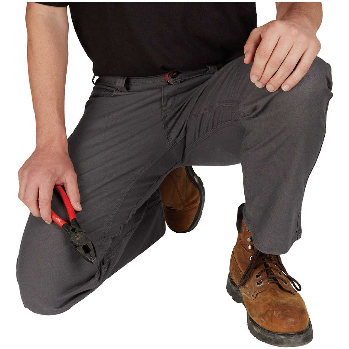 Milwaukee Men's 38 in. x 30 in. Gray Cotton/Polyester/Spandex Flex Work Pants with 6 Pockets