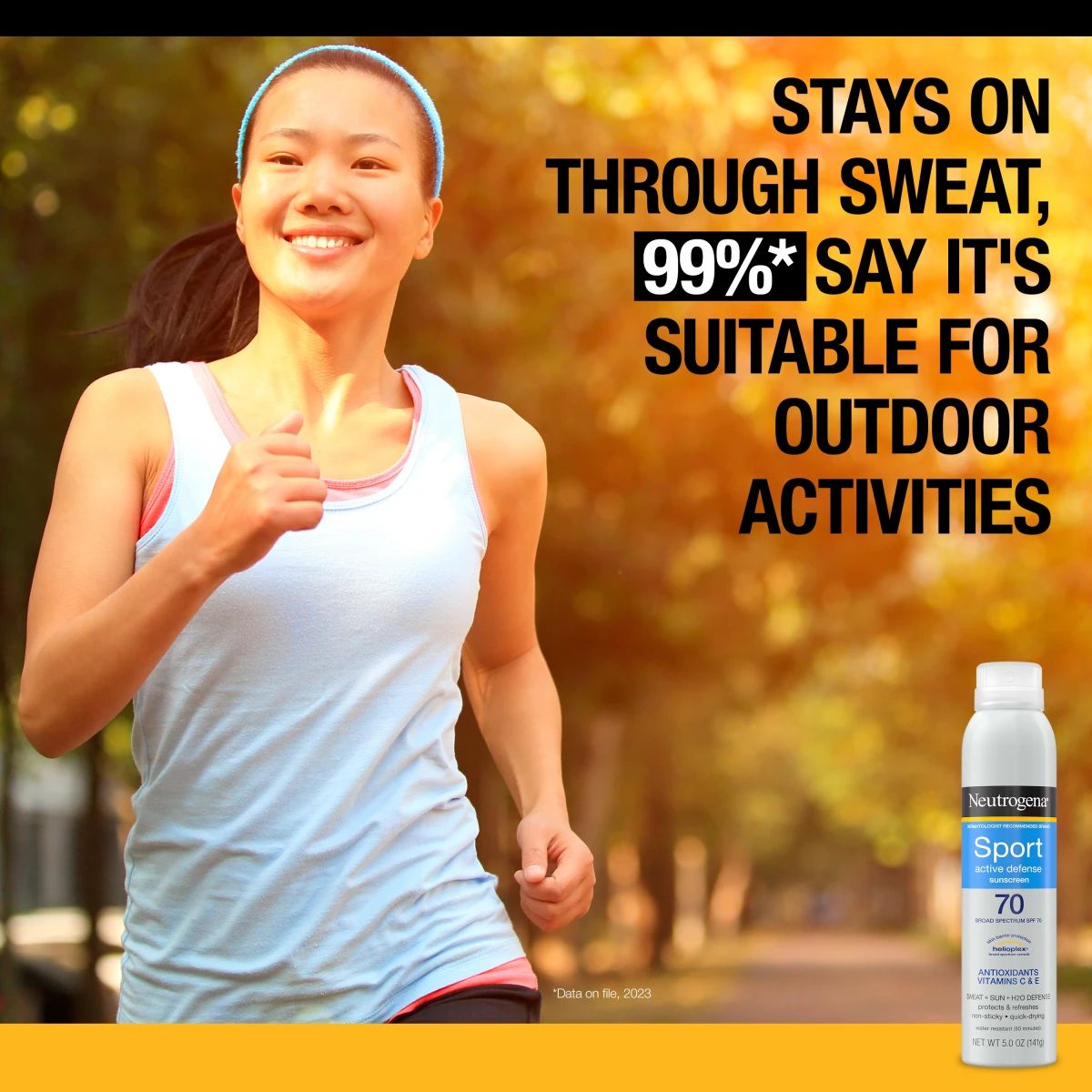 Neutrogena Sport Active Defense SPF 70 5 oz sunscreen — outdoor activity
