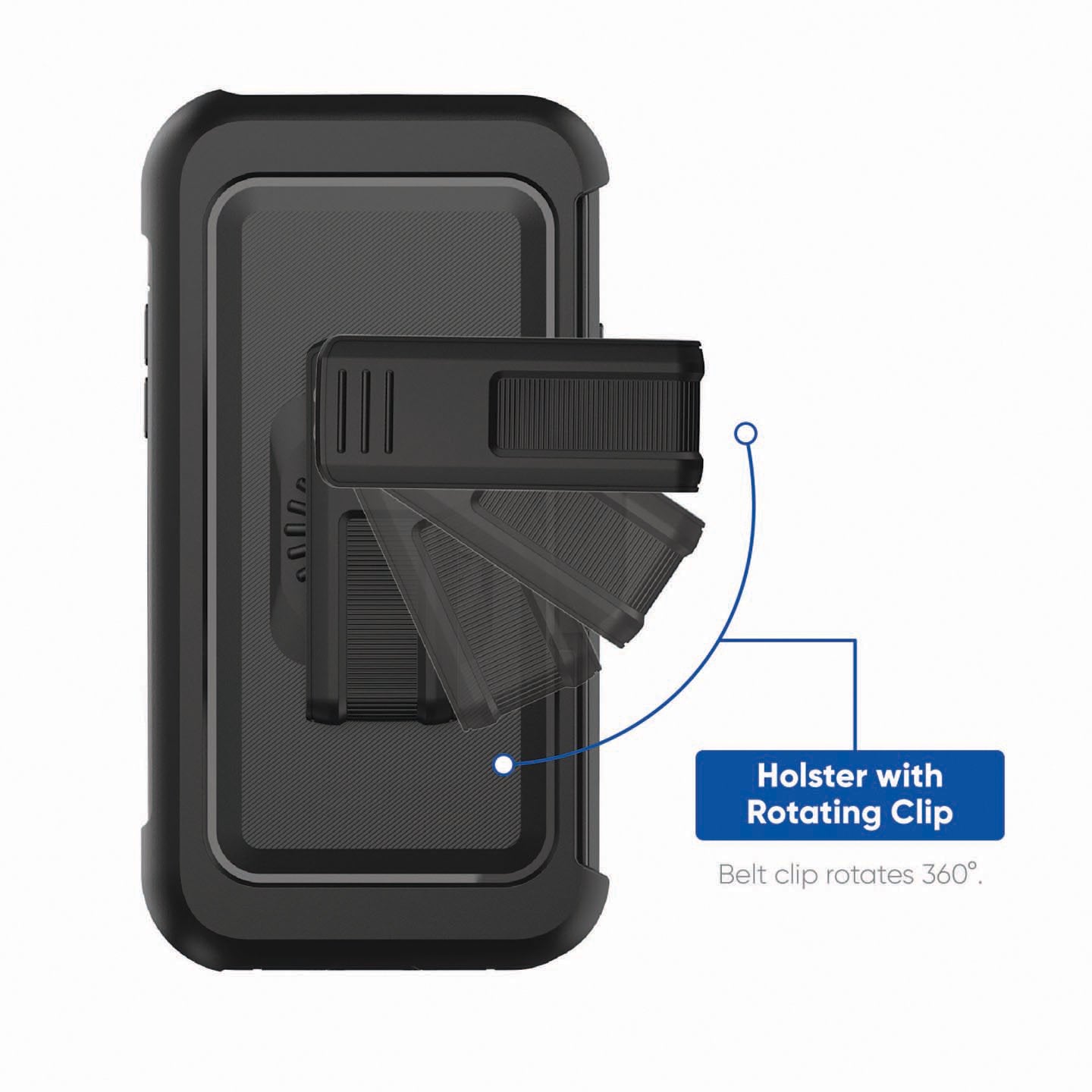 onn. Rugged Phone Case with Built-In Microbial Protection for iPhone 11 Pro Max - Black