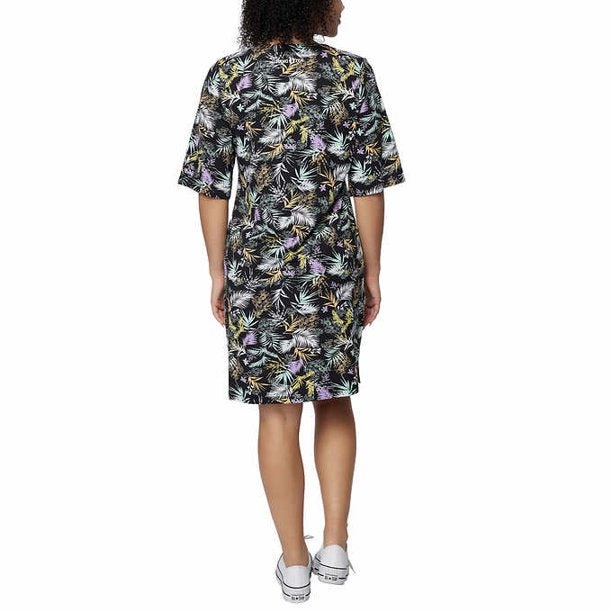 Hang Ten Ladies' UPF 50+ Sun Dress, Black Floral