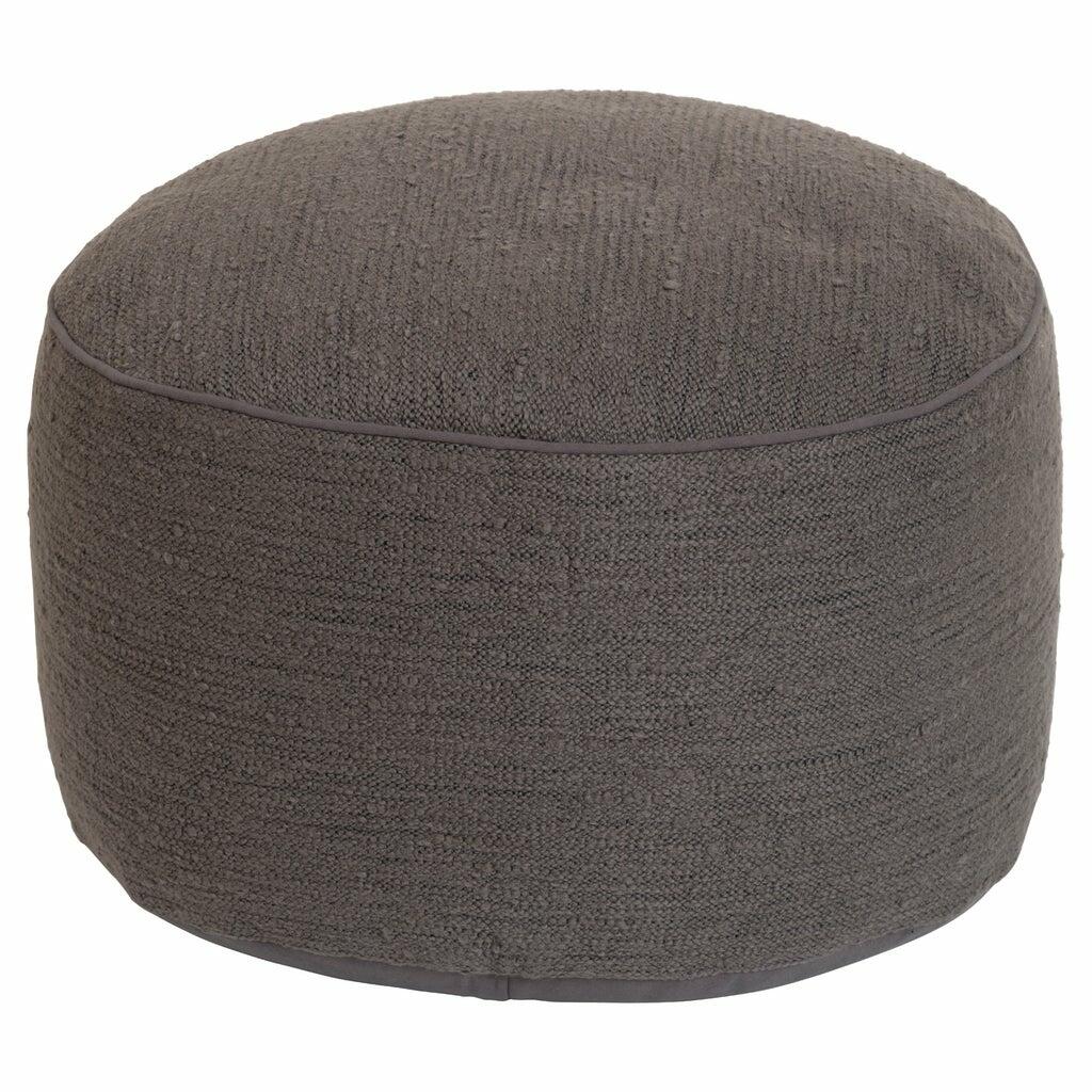 Brentwood Originals Boucle Round Pouf - Gray