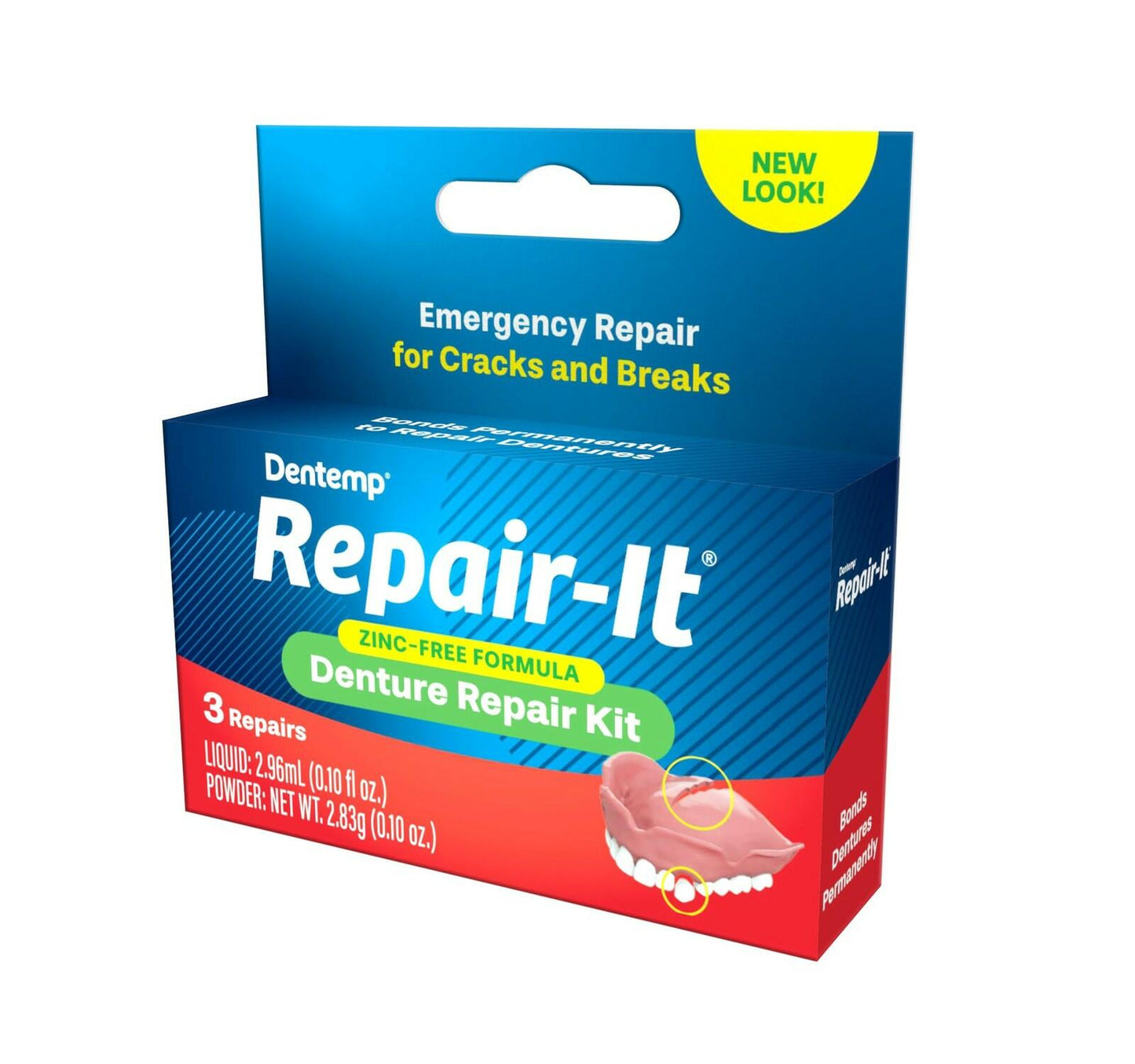 Dentemp Repair Kit - Repair-It Advanced Formula Denture Repair Kit - Denture Repair Kit Repairs Broken Dentures - Denture Repair to Mend Cracks & Replace Loose Teeth