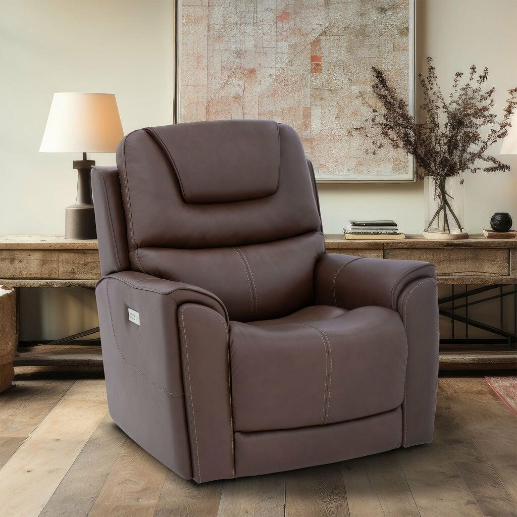 Weslin Leather Zero Gravity Power Recliner with Power Headrest
