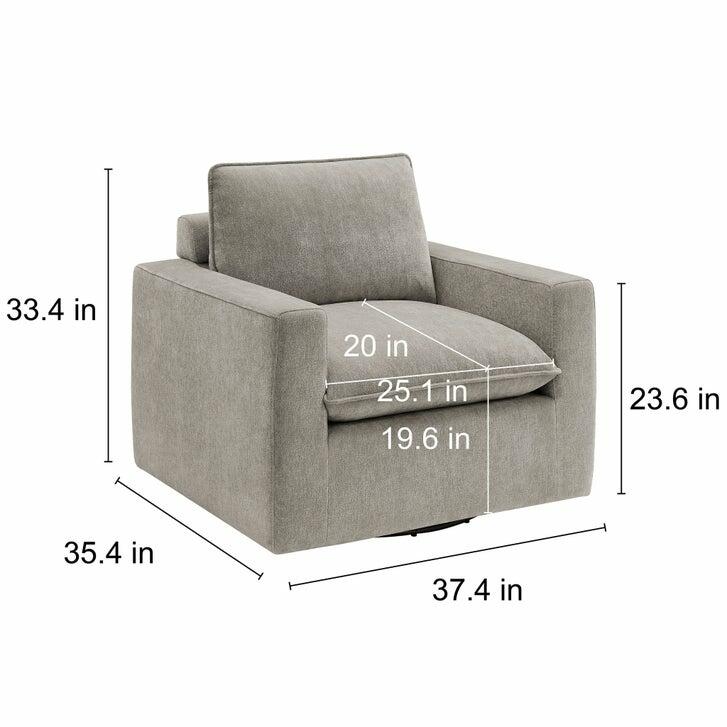 Sereen Fabric Swivel Accent Chair, Taupe