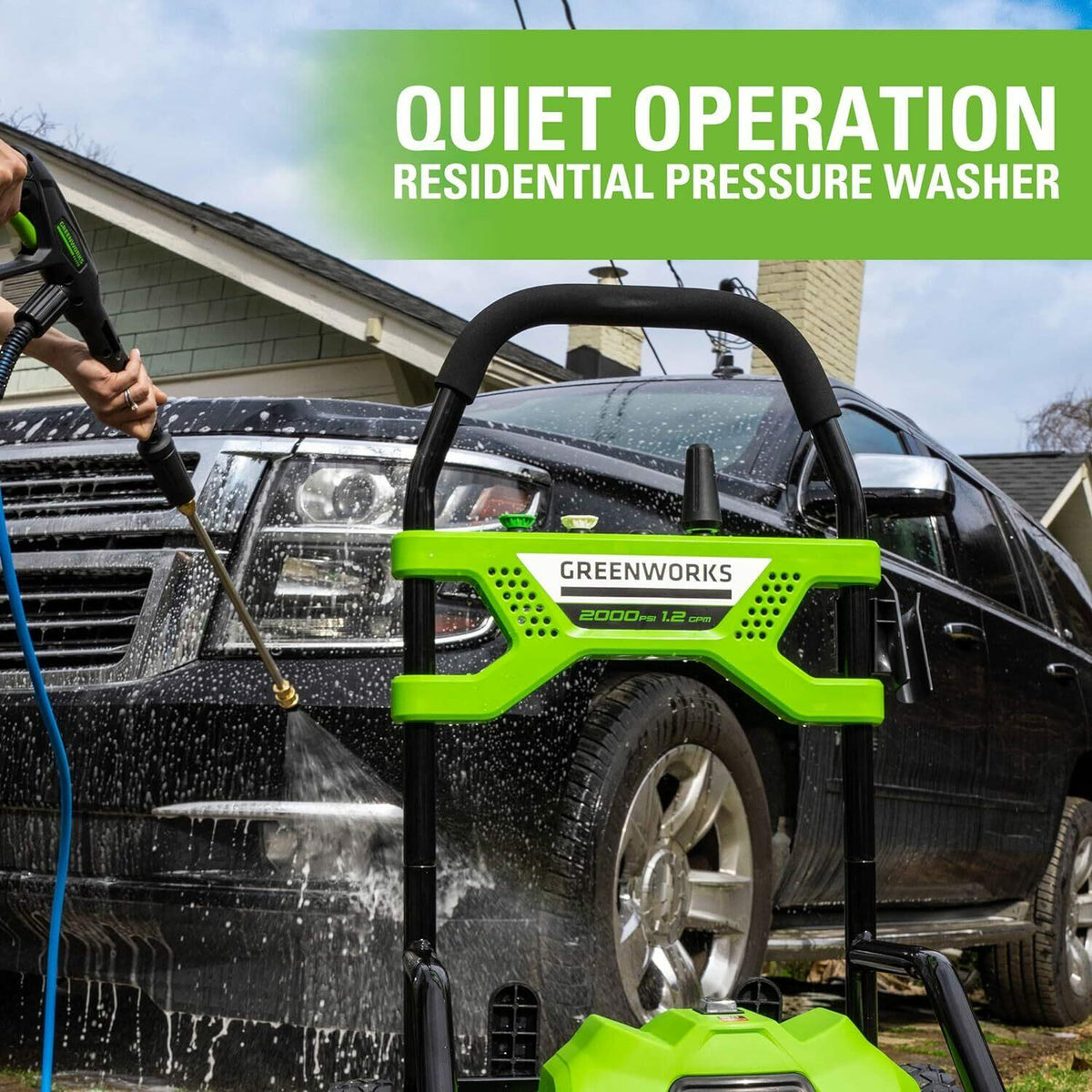 2000 PSI 1.2 GPM Cold Water Electric Pressure Washer with 12-inch Surface Cleaner and Premium Foam Cannon