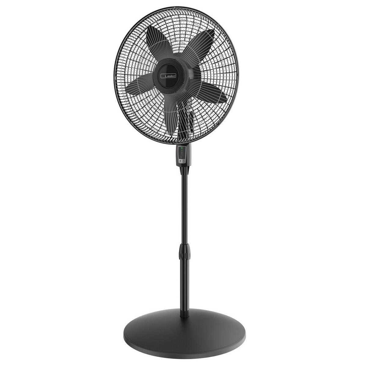 Lasko 18" Stand Oscillating Fan Black: Adjustable Height, Remote Control, 4 Speeds, Indoor Use, ETL Listed