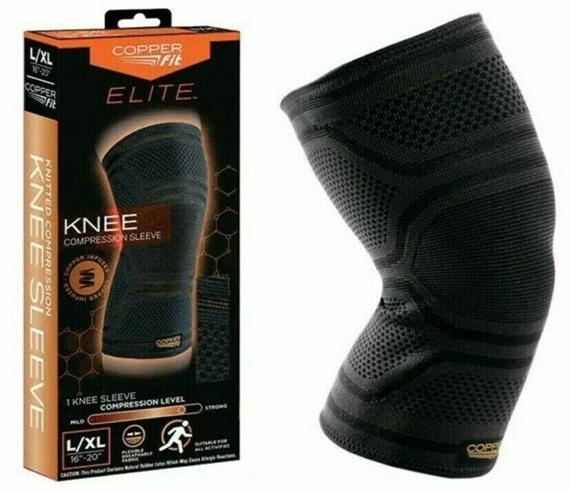 Copper Fit Elite Knee Compression Sleeve, 2-pack, L/XL