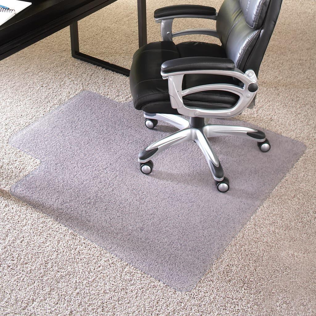 ES Robbins Chair Mat for High Pile Carpet, 45 x 53 With Lip, Clear