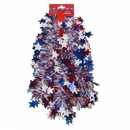 Stars & Stripes Tinsel Garland - 1.0 ea