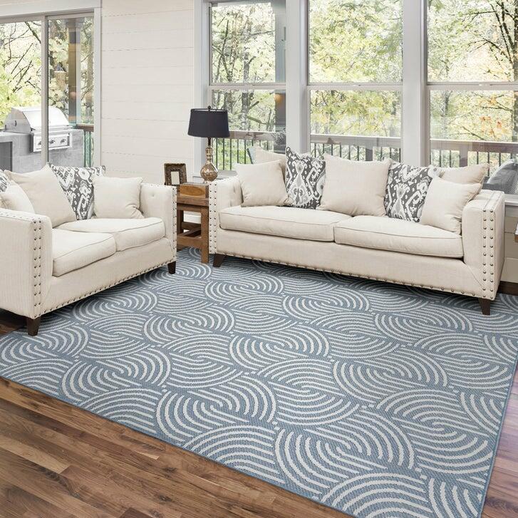 Regent Area Rug Collection, Mika Blue, 7 ft. 10 in. x 10 ft.
