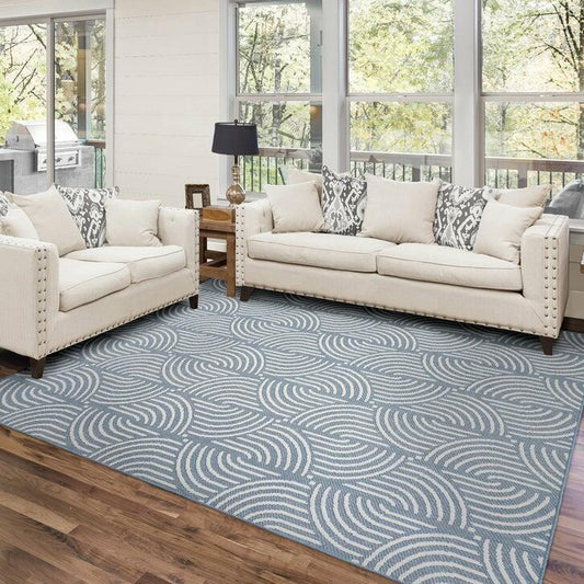 Regent Area Rug Collection, Mika Blue, 7 ft. 10 in. x 10 ft.