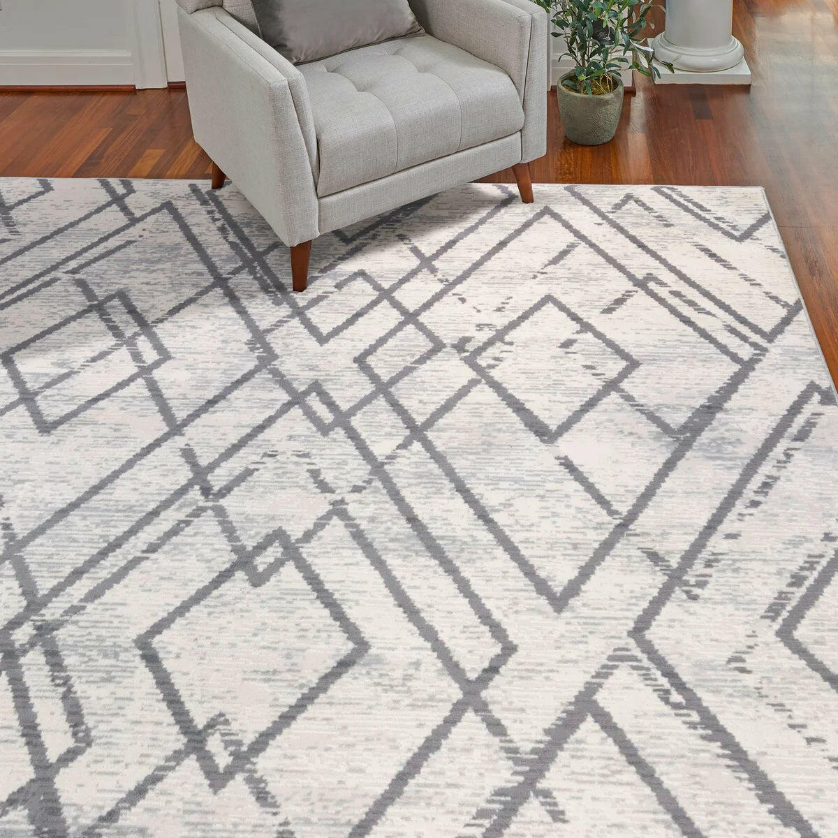Gertmenian Brio Area Rug, Kenton Grey, Rug Size: 7 ft. 10 in. by 10 ft.