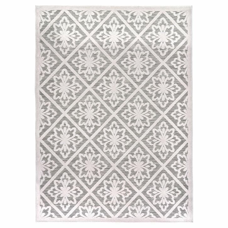 Laguna Indoor/Outdoor Area Rug, Bennet Gray Ivory, 5'3" x 7'