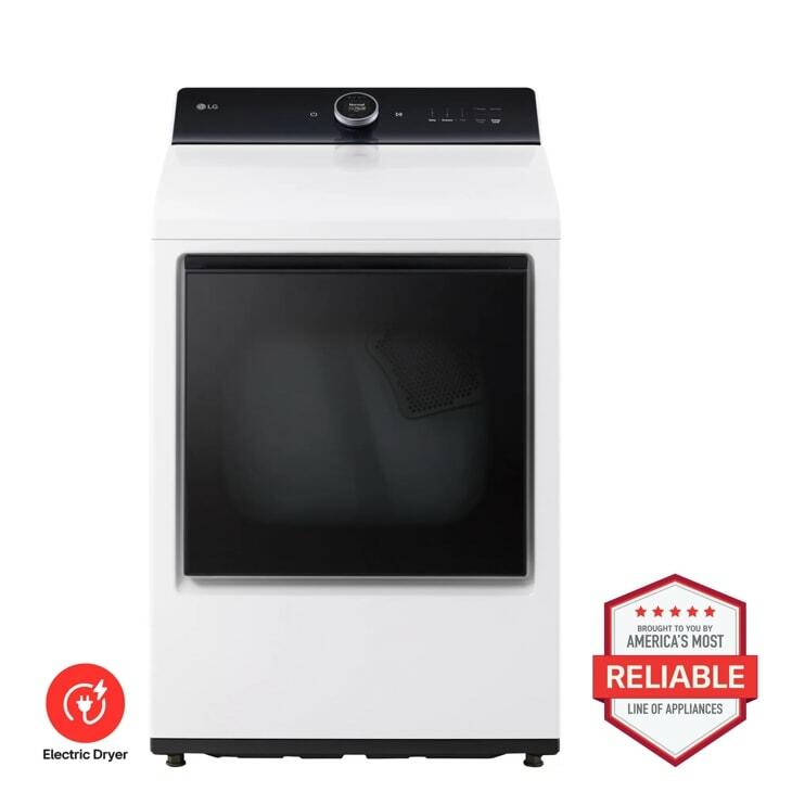 7.3 cu. ft. Ultra Large High Efficiency Electric TurboSteam™ LG EasyLoad™ Door, Wi-Fi Connectivity, White