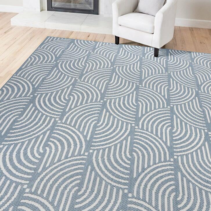 Regent Area Rug Collection, Mika Blue, 7 ft. 10 in. x 10 ft.