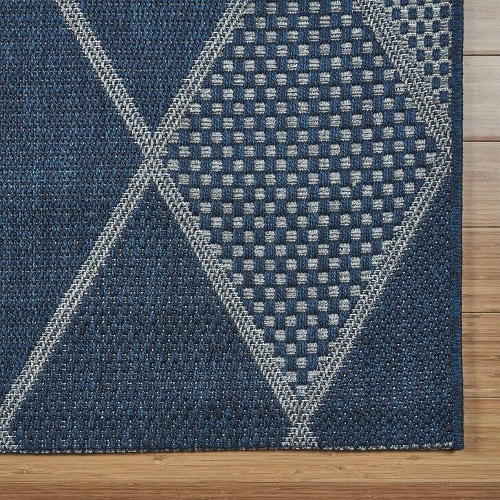 Laguna Indoor/Outdoor Area Rug, Morris Navy Gray, 8'8” x 13'