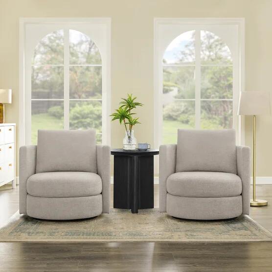 Thomasville Davos Swivel Chairs, 2-pack, Gray
