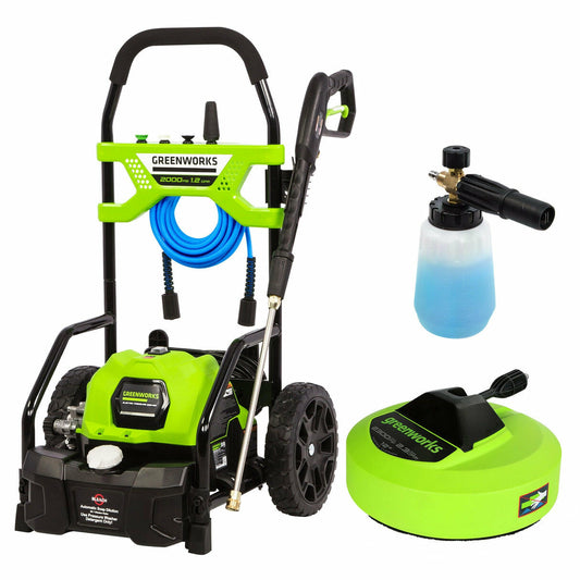 2000 PSI 1.2 GPM Cold Water Electric Pressure Washer with 12-inch Surface Cleaner and Premium Foam Cannon
