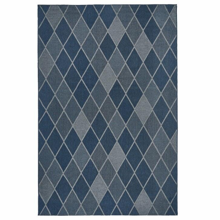 Laguna Indoor/Outdoor Area Rug, Morris Navy Gray, 8'8” x 13'
