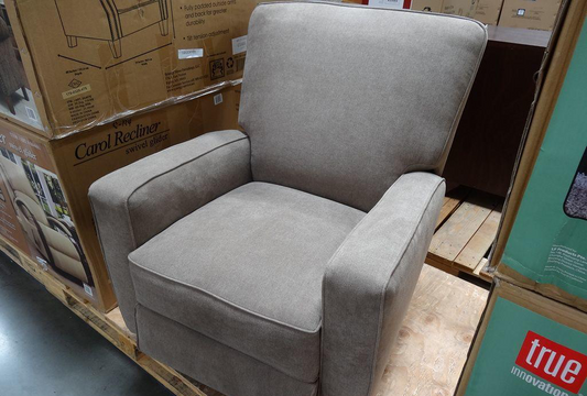 True Innovations Gray Fabric Swivel Glider Recliner