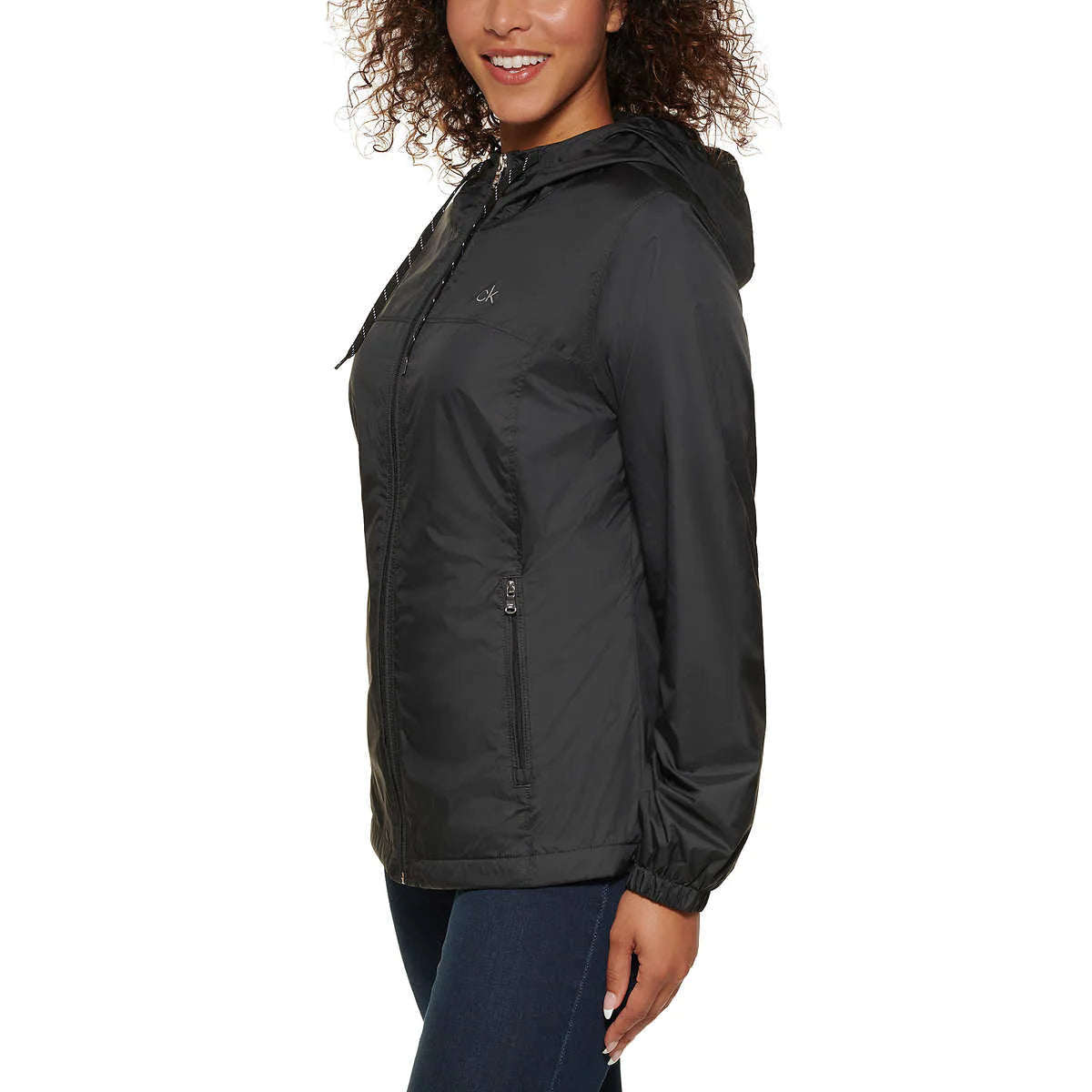 Calvin Klein Womens Zip Front Windbreaker