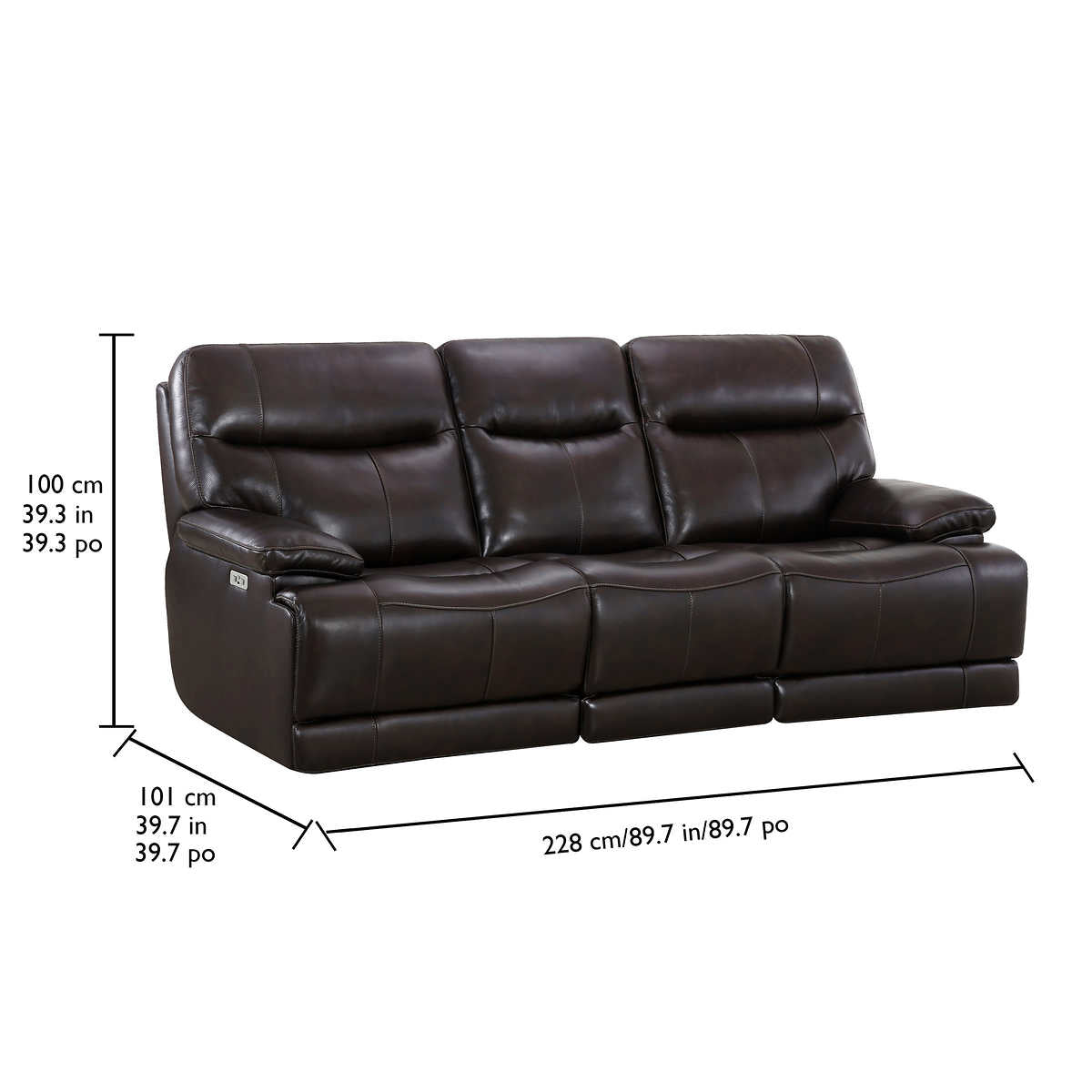Ridgewin Leather Power Reclining Sofa