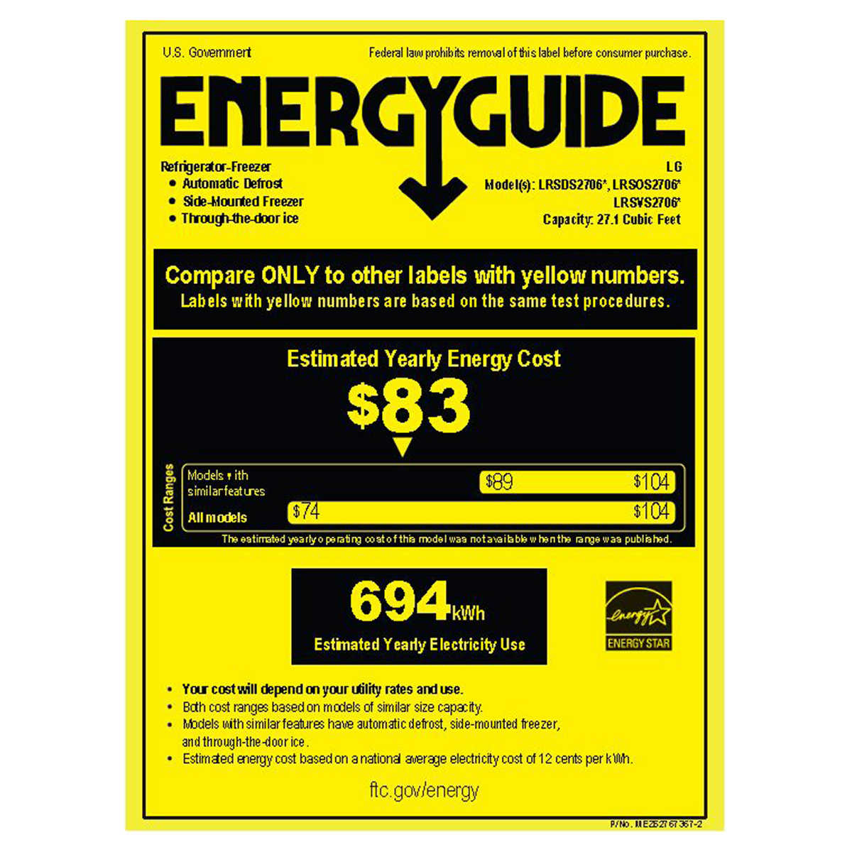 LG 27 cu.ft. Smart Side-By-Side InstaView Door-in-Door Refrigerator with Craft Ice