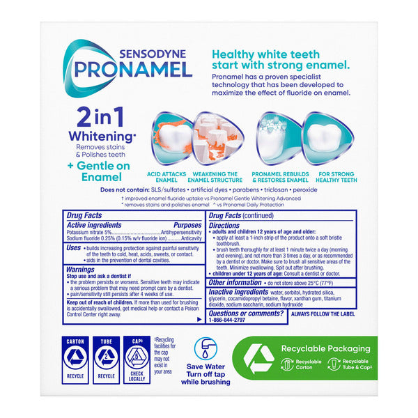 SENSODYNE Pronamel Gentle Whitening Advanced Toothpaste, 6.5 oz, 4-pack — image 2