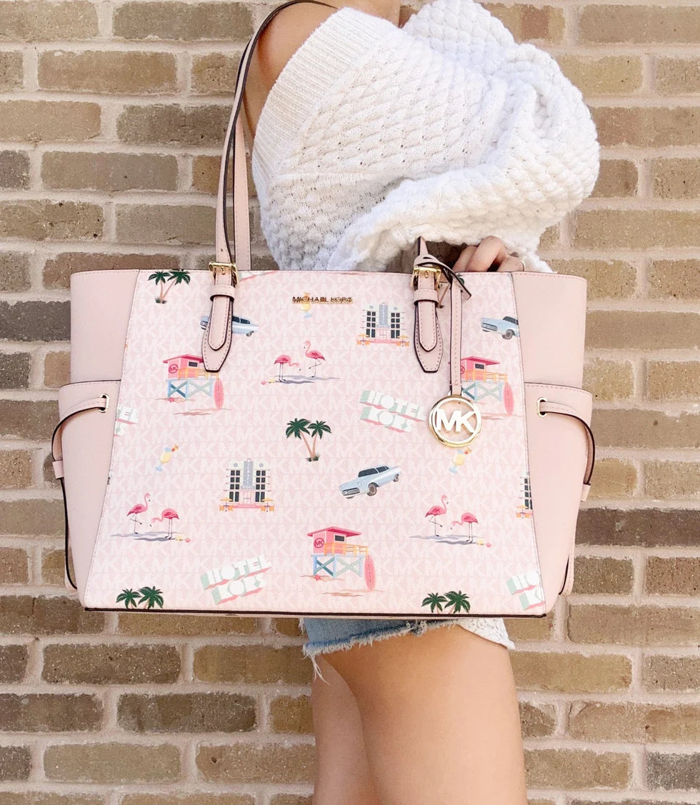 Michael Kors Gilly Large Drawstring Tote Light Powder Blush Pink MK Miami